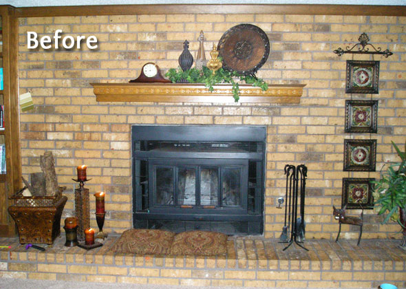 Painted Brick Fireplace, Decor For Brick Fireplace Wall