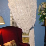 Crocheted Bedspread as a Curtain